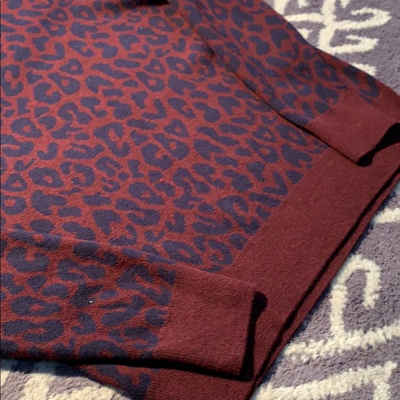 LOFT - Burgundy Leopard Sweater - Picture 6 of 12